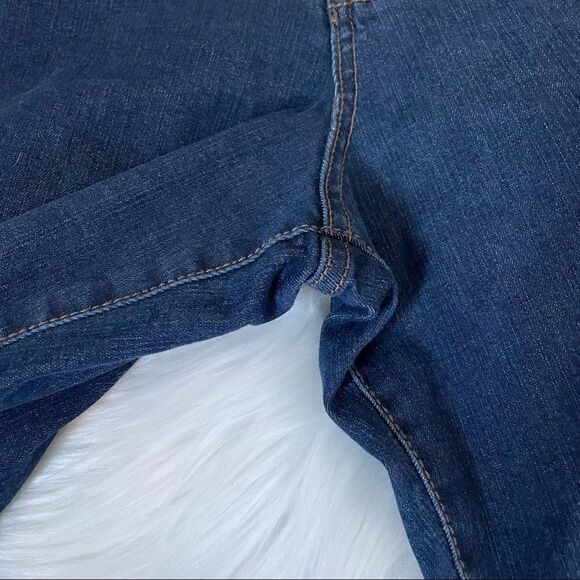 Pink Tartan Straight Leg Dark Denim Jeans Sz 10 - Picture 7 of 13